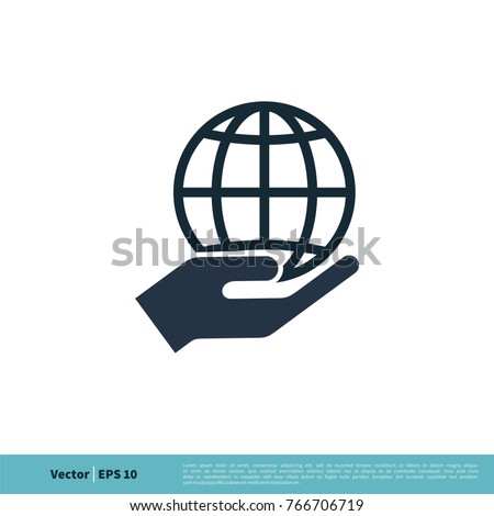 ストックフォト: Globe On Hand Icon Simple Illustration