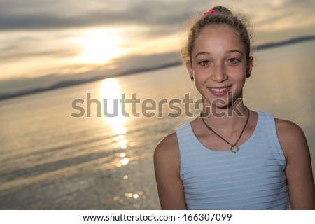 Portrait Of Teen Age Vacation Relaxing Seaside Great Time Foto d'archivio © Lopolo