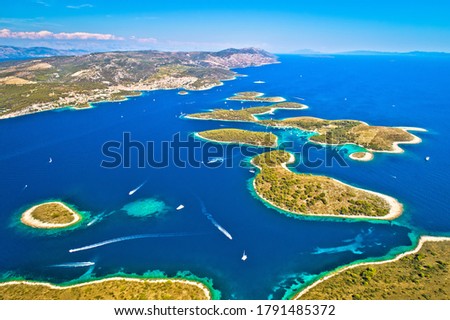 Pakleni Otoci Yachting Destination Arcipelago Aerial View Hvar Foto stock © xbrchx