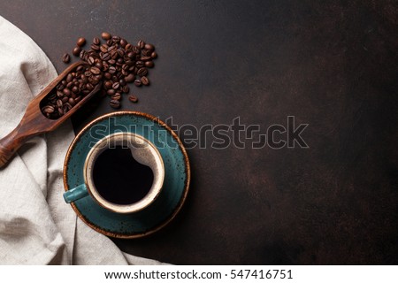 Foto stock: Cup Of Coffee And Napkin