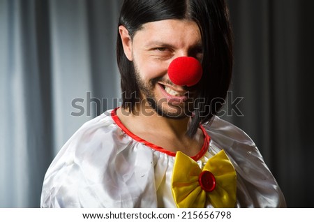 Sad Clown Against Grey Background Stock fotó © Elnur