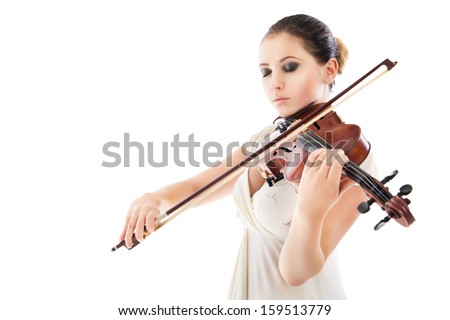 Beautiful Young Lady Play Violin Zdjęcia stock © Julenochek