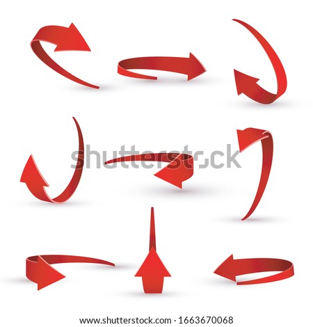 3d Realistic Red Arrows Vector Imagine de stoc © Makstorm