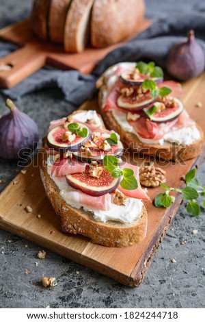 ストックフォト: Fig Ham And Cheese