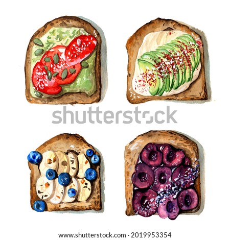 Сток-фото: Sliced Banana With Four Avocado Sandwiches