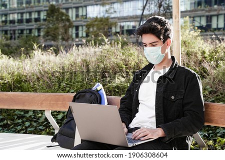 Stok fotoğraf: Portrait Of Young And Relaxed Engineer Student Wearing Yellow He