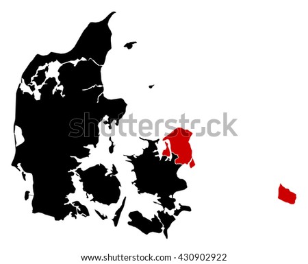 Map Of Danmark Capital Region Highlighted Stok fotoğraf © Schwabenblitz