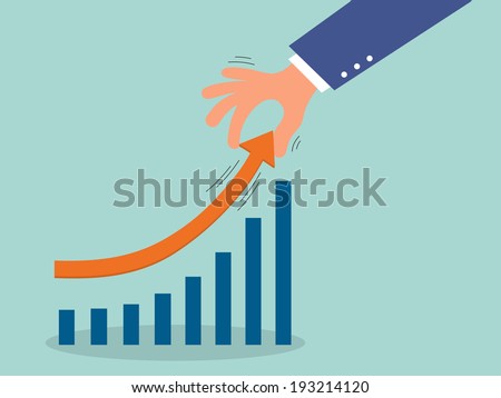 Business Man Pushing Graph Up - Success ストックフォト © Tungphoto