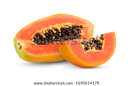 Foto stock: Sliced Papaya Isolated On A White Background