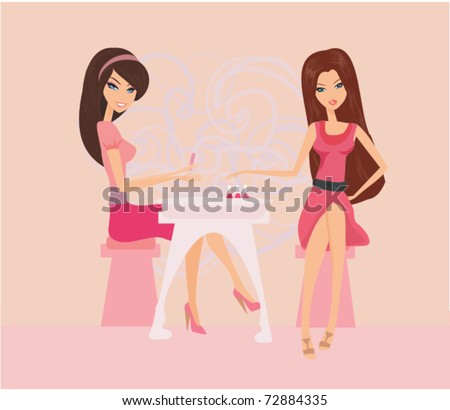 Stock photo: Young Lady Doing Manicure In Beauty Salon