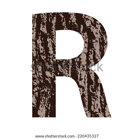 Letter R Made From Oak Bark Foto d'archivio © valeo5