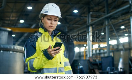 Сток-фото: Woman Engineer With Phone