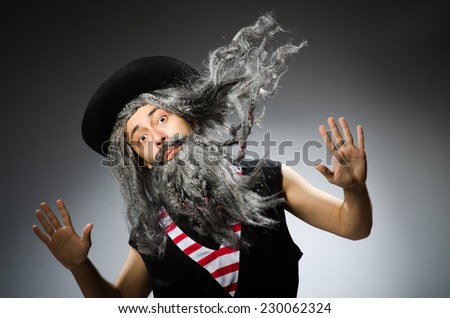 Funny Pirate With Long Beard Stock fotó © Elnur