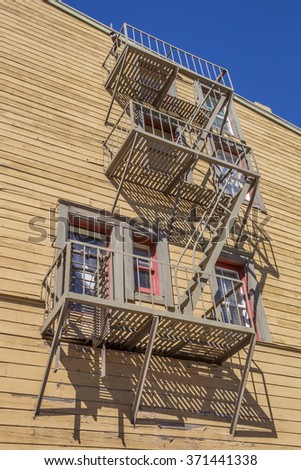 Stok fotoğraf: Fire Stairs In Historic Truckee