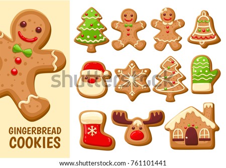Stock photo: Christmas Gingerbread Cookies And Fir Tree