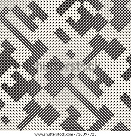Stock photo: Stylish Halftone Texture Endless Abstract Background With Random Size Shapes Vector Seamless Patte
