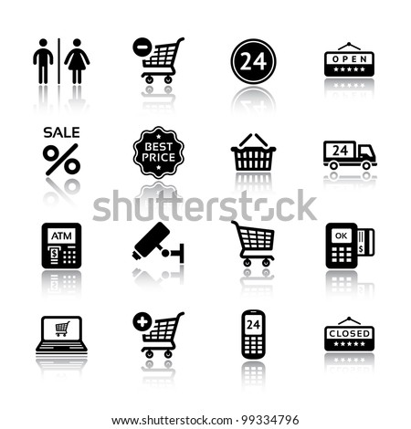 Set Pictograms Supermarket Services Shopping Icons Stock foto © Ecelop