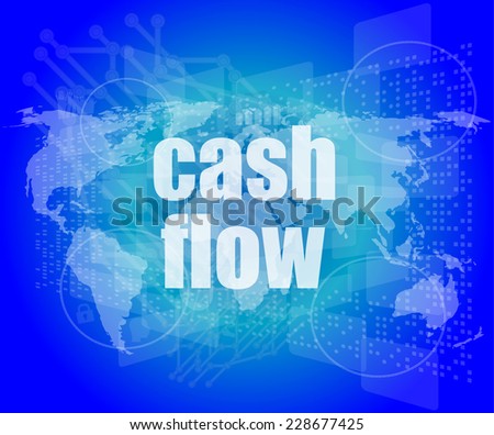 Business Words Cash Flow On Digital Screen Showing Financial Success Stockfoto © fotoscool