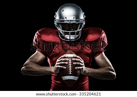 Сток-фото: Composite Image Of American Football Player Focusing