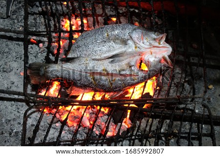 Stock fotó: Process Of Making Grilled Shrimp