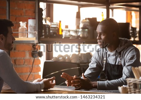 Stock photo: Interviewing Barman