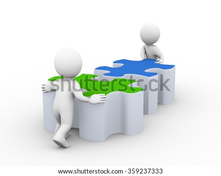 3d Business Men - Puzzle Assembling Stock photo © Ribah