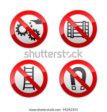 Set Prohibited Signs - Technical Symbols Imagine de stoc © Ecelop