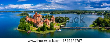 Foto stock: Trakai Red Brick Castle