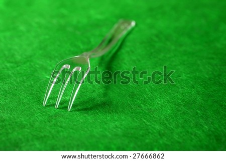 Transparent Plastic Fork On A Textured Vivid Zdjęcia stock © lunamarina