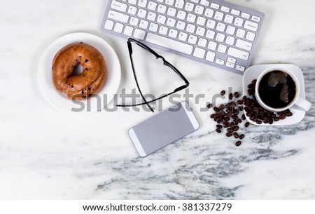 Bagel Coffee Keyboard ストックフォト © tab62