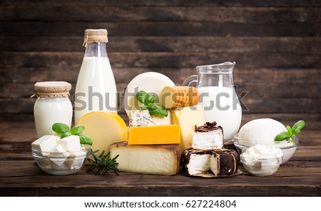 Foto stock: Dairy Product And Milk Bottle