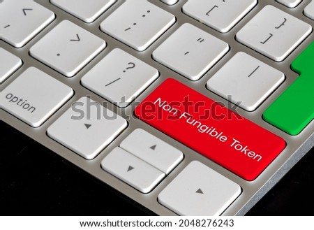 Stock photo: Open Key On Keyboard Blockchain Transaction