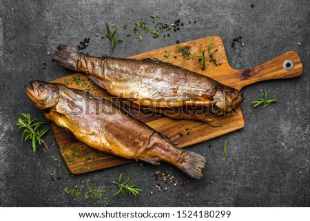 Stock photo: Smoked Fish On Stone Background