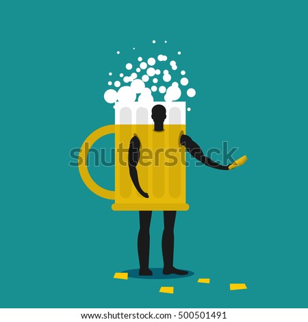 Beer Cup Mascot Full Of Foam Food And Market Character Design S Stok fotoğraf © MaryValery