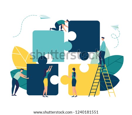 Foto stock: Business Teamwork - Puzzle Pieces
