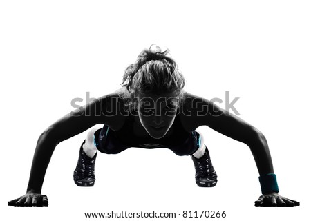 Сток-фото: Woman Workout Fitness Push Ups Posture