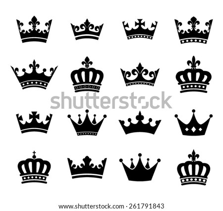 Heraldic King And Queen Crowns Set Сток-фото © Mischoko
