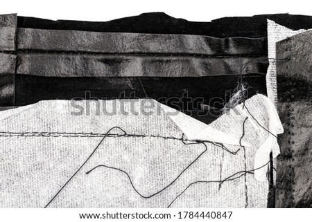 Pocket On The Black Leather Texture Stockfoto © Taigi