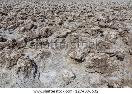 Stock fotó: Area Of Salt Plates In The Middle Of Death Valley Called Devil