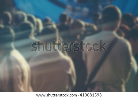 ストックフォト: Blur Unrecognizable Crowd At Political Meeting Cheering Audienc