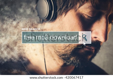 Stockfoto: Free Mp3 Download Web Search Bar Glossary Term