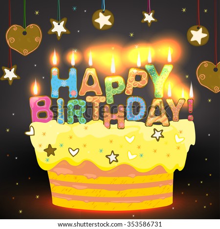 Stock photo: Birthday Party Invitation Gingerbread Font