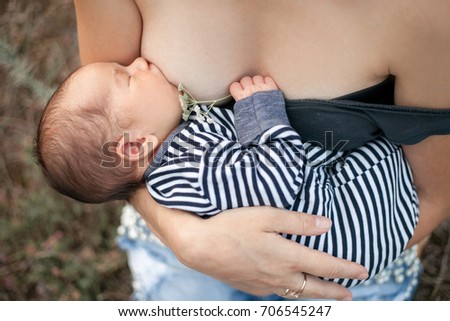 Beautiful Mother And Little Baby Boy In Forest Stok fotoğraf © Stasia04