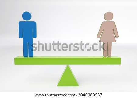 Сток-фото: Male Female Icon Balance Icon Equity Concept 3d Render Illustration