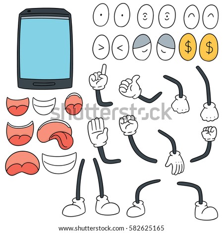 Vector Set Of Smartphone Cartoon Сток-фото © olllikeballoon
