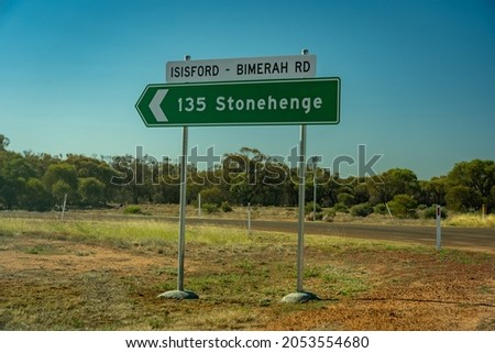 Stockfoto: Stonehenge Highway Sign