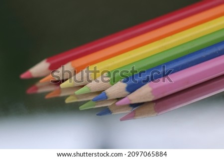 Stock foto: Pencils In Different Colors With A Shadow Underneath