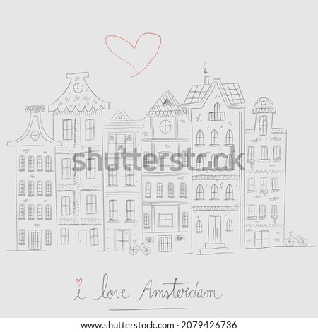 Stock photo: Skyline From Old Amsterdam Model Houses