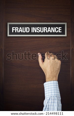 Stock fotó: Businessman Knocking On Fraud Insurance Door