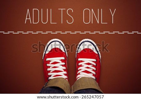 Stock foto: Adults Only Concept Person Standing At Dividing Line